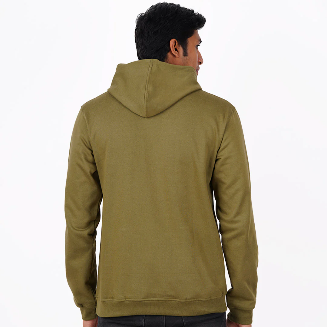 Olive Green Unisex Plain Hoodie - Image 3