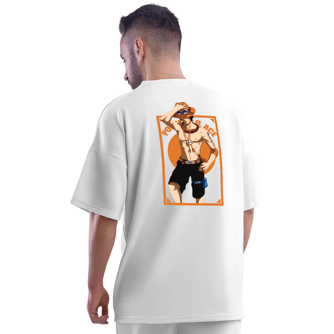 One Piece Ace Unisex Oversized Anime T-Shirt - Image 3