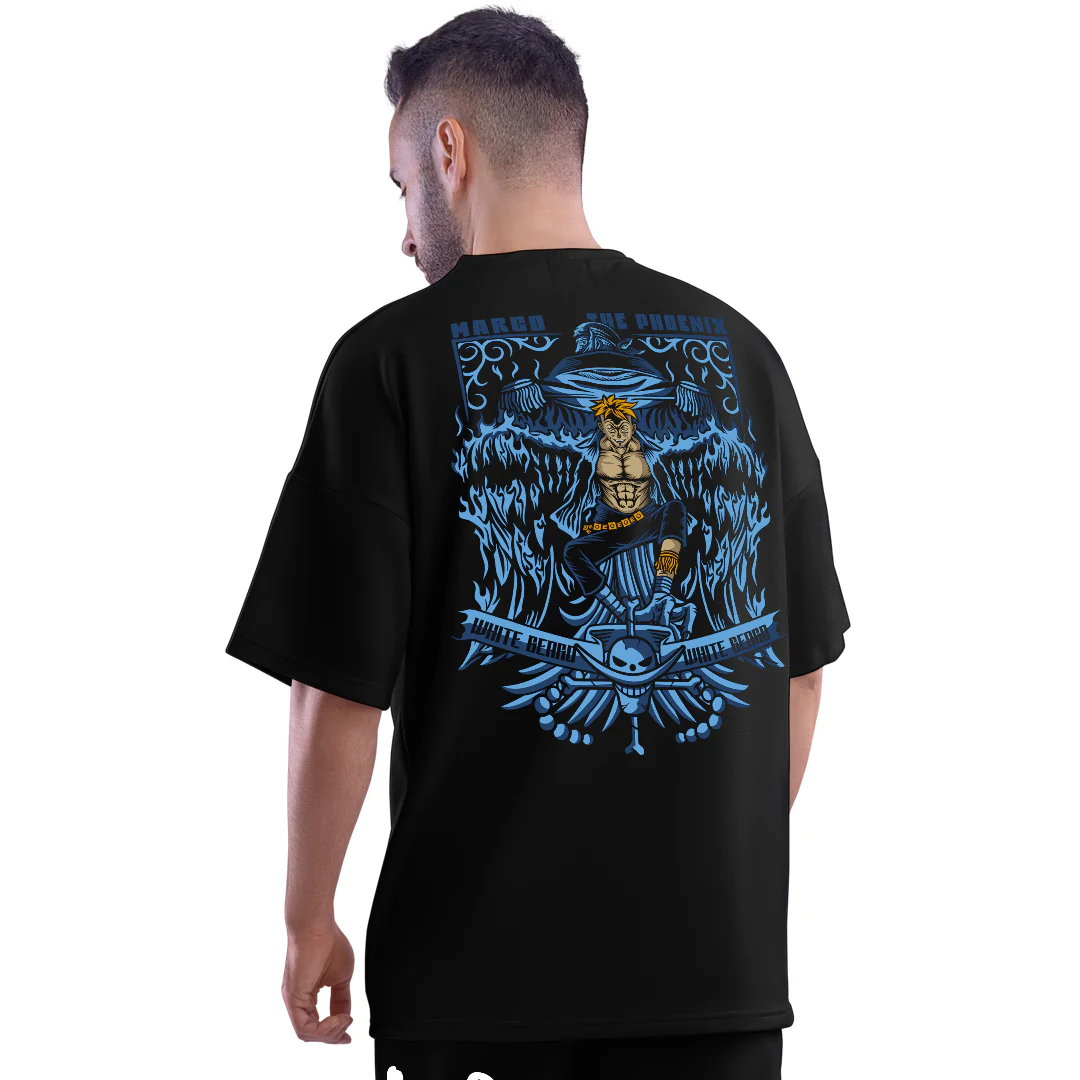 One Piece Marco Black Unisex Oversized T-Shirt - Image 3