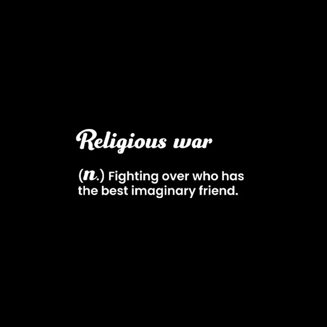 Religious War Sarcasm Oversized T-Shirt - Image 2