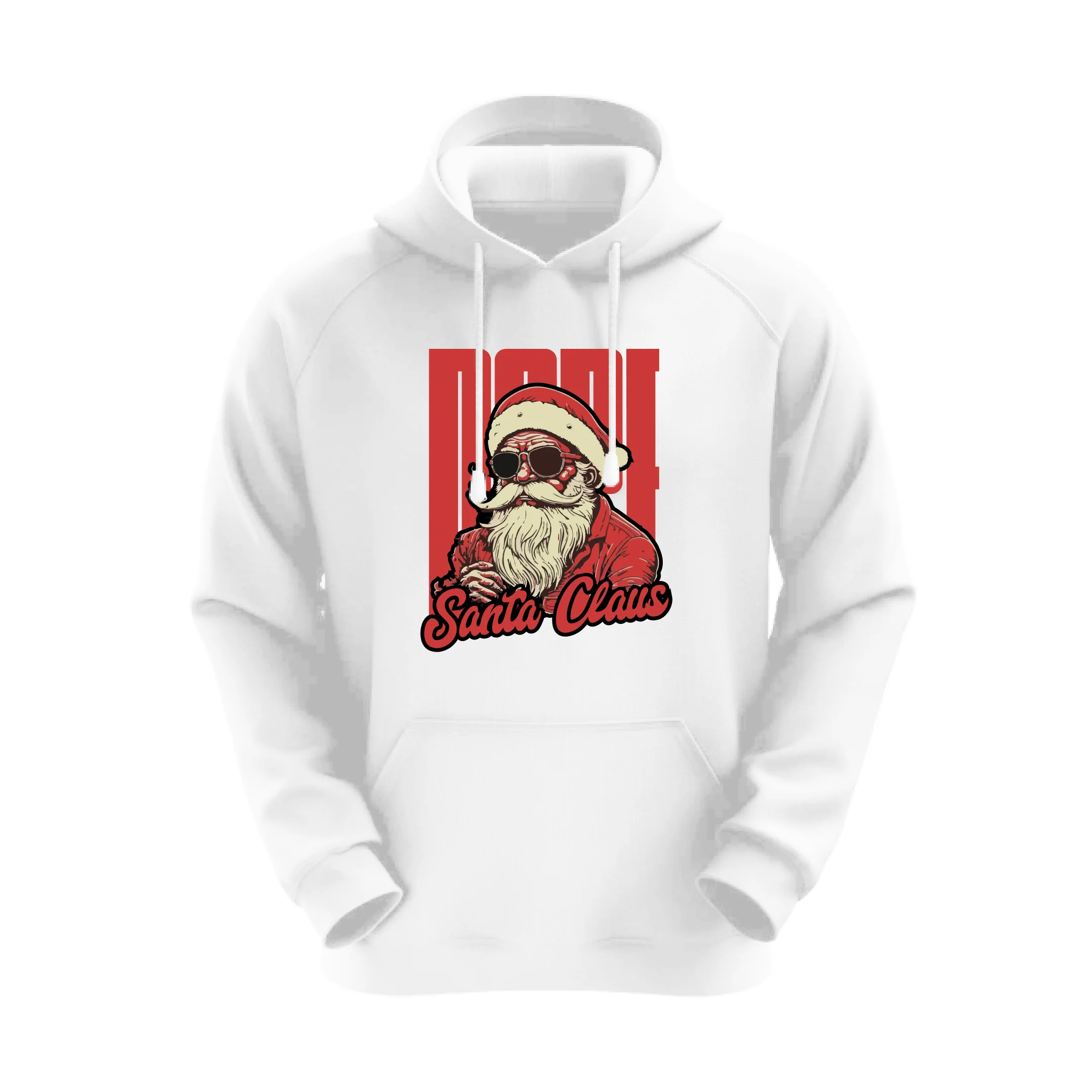 Retro Santa Claus - Vintage Xmas Edition White Hoodie - Image 2