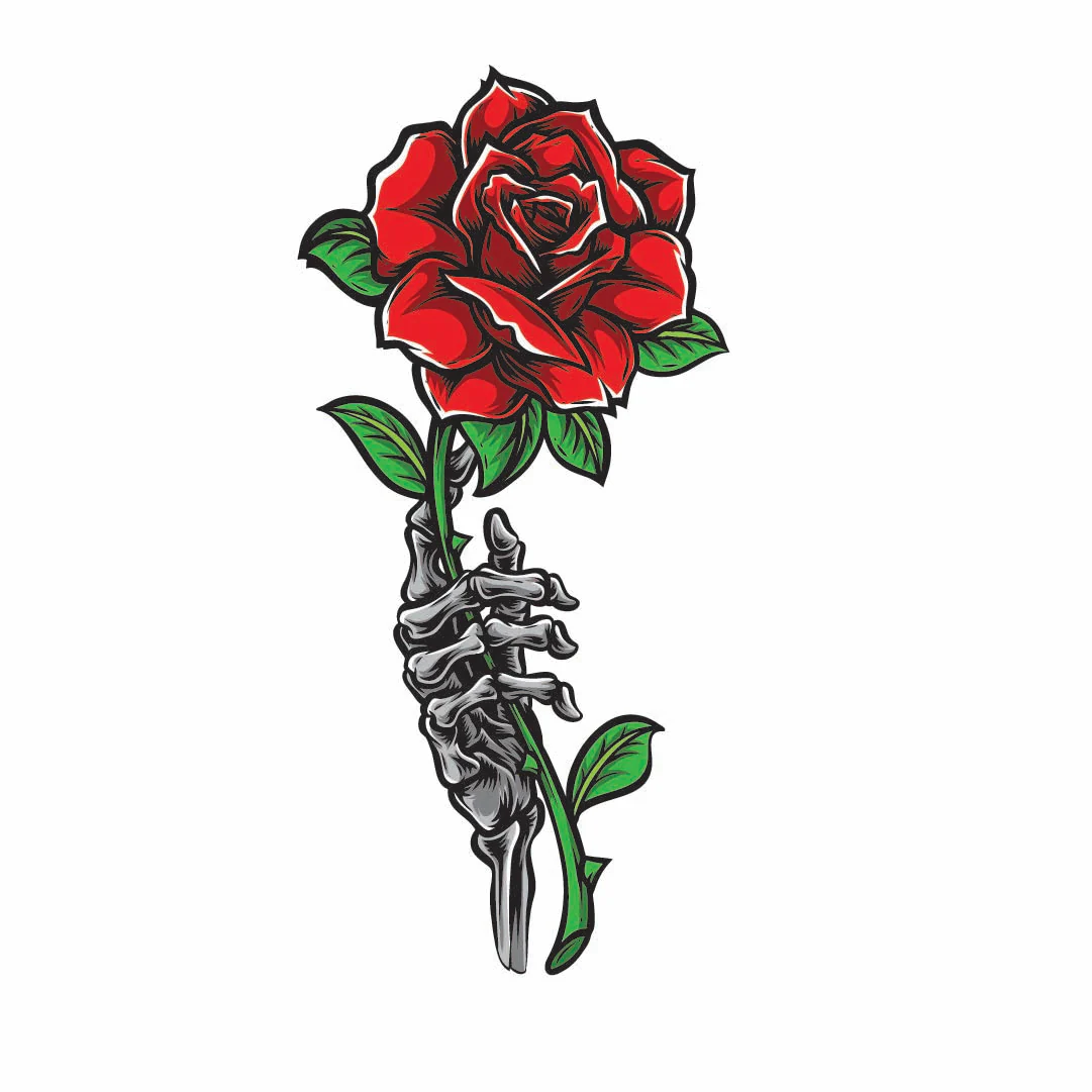 Rose & Bones Cropped Hoodie - Image 2