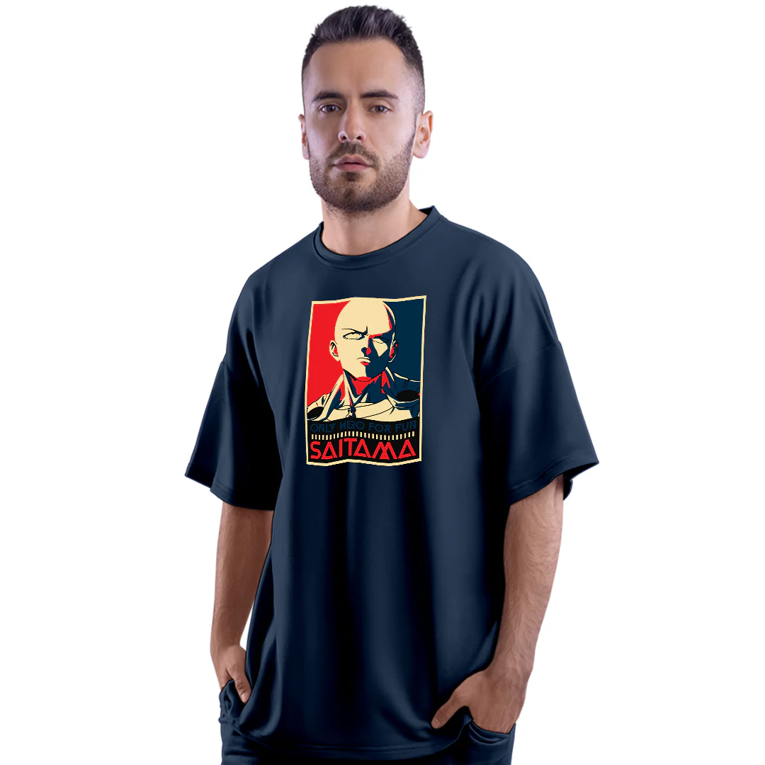 Saitama - Hero For Fun Unisex Oversized Anime T-Shirt