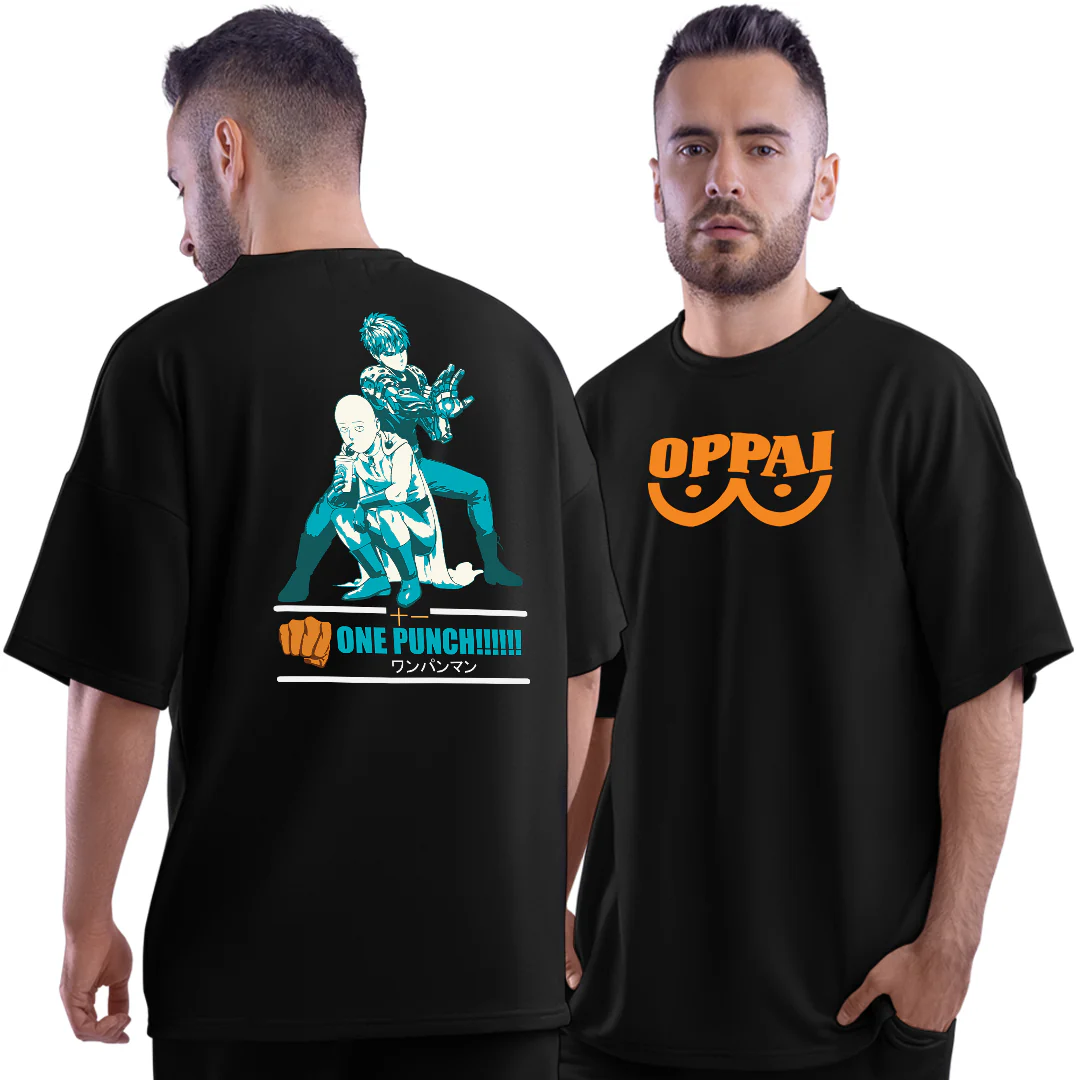 Saitama Oppai Unisex Oversized Anime T-Shirt