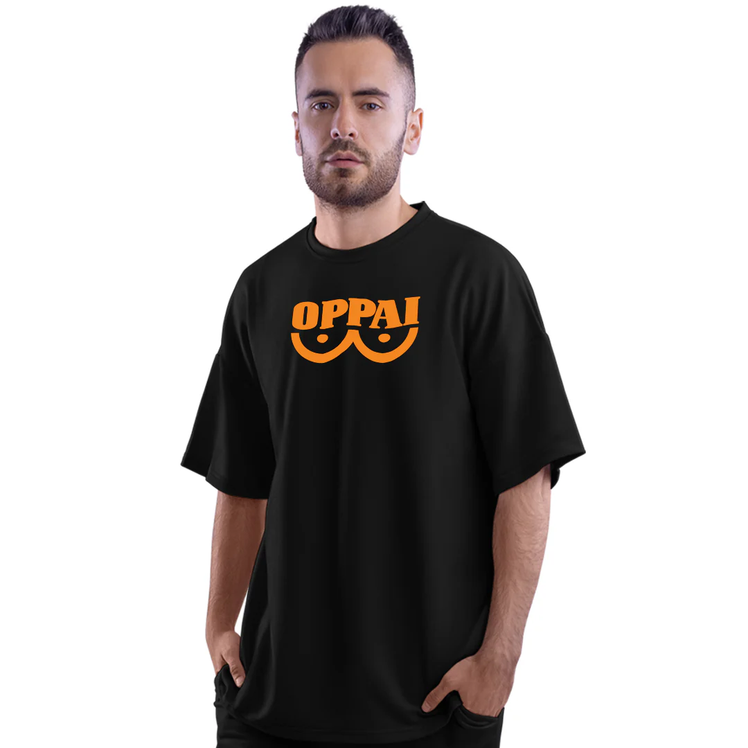Saitama Oppai Unisex Oversized Anime T-Shirt - Image 2