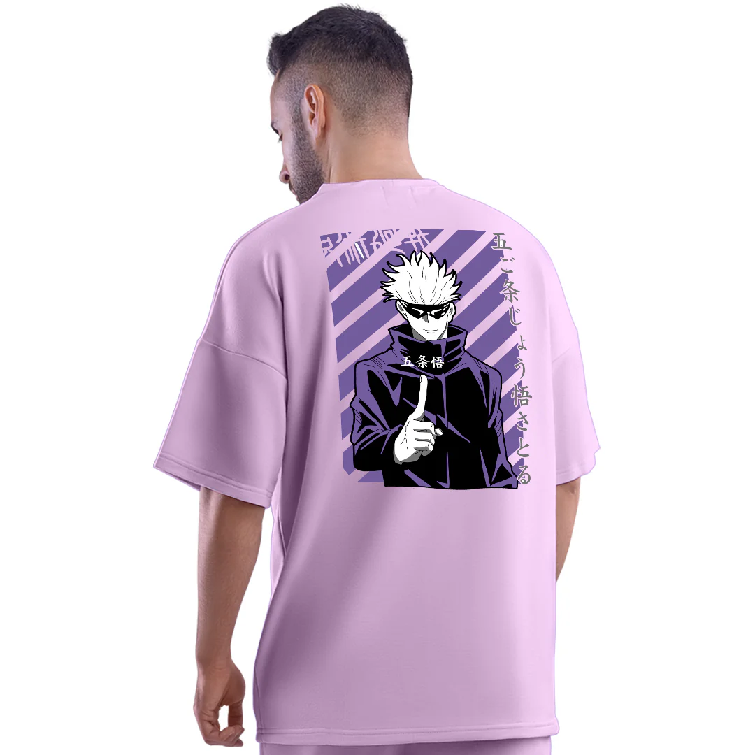 Satoru Gojo Lilac Unisex Oversized T-Shirt - Image 3