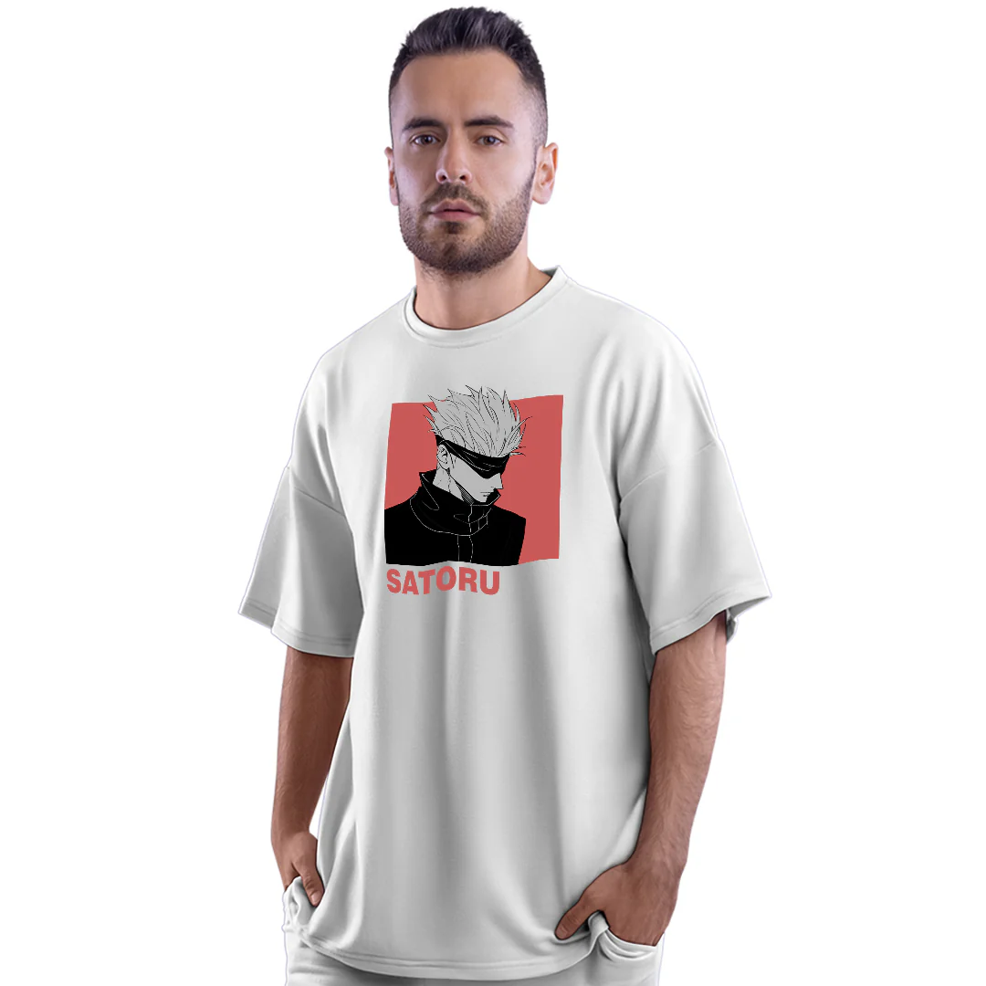 Satoru Otaku Unisex Oversized Anime T-Shirt - Image 3