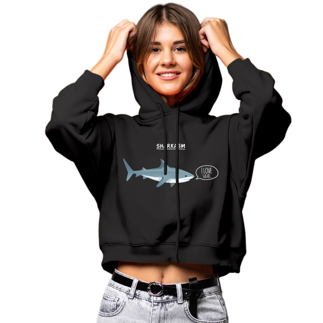 Sharkasm Cropped Hoodie