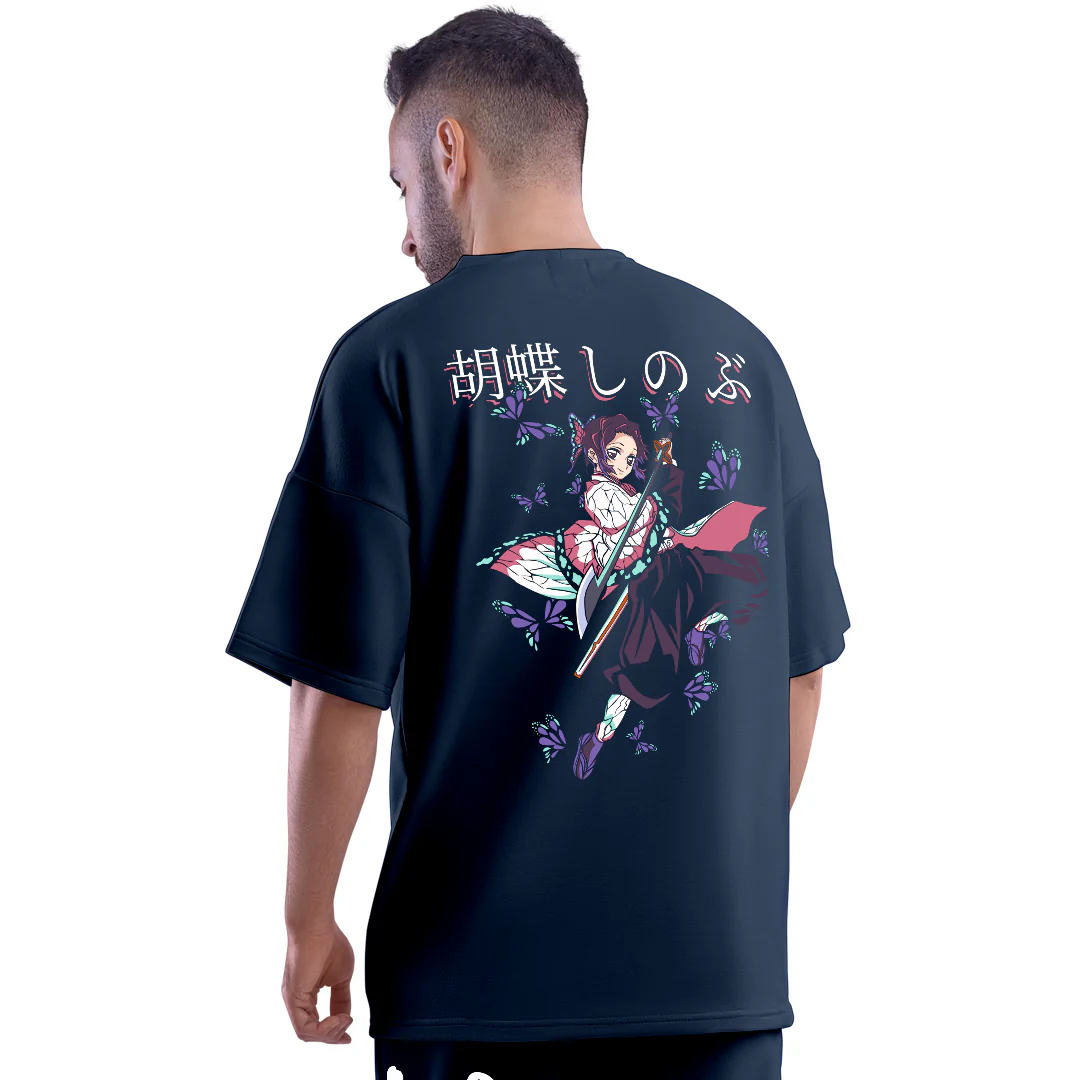 Shinobu Kocho Navy Unisex Oversized T-Shirt - Image 3