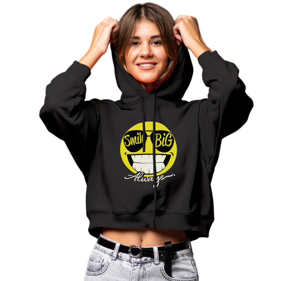 Smile Big Always Cropped Hoodie