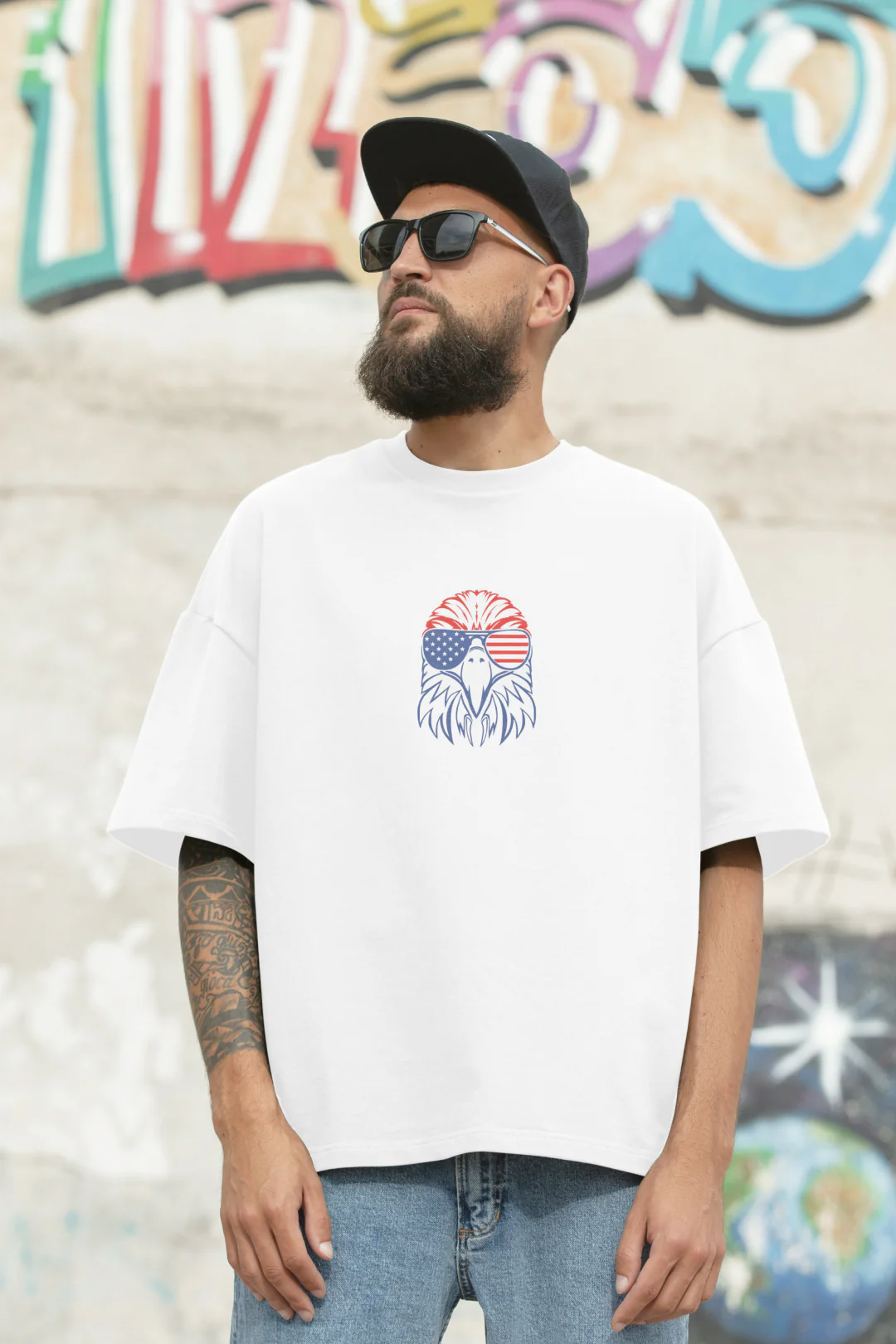 USA Flag Oversized T-Shirt - Image 4