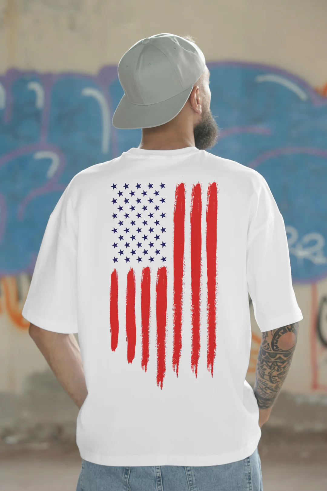USA Flag Oversized T-Shirt - Image 5