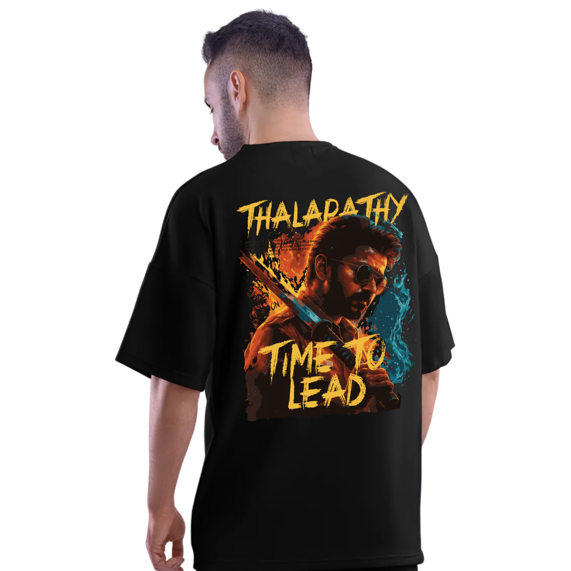 Time To Lead Thalapathy Vijay Oversized T-Shirt - Image 3