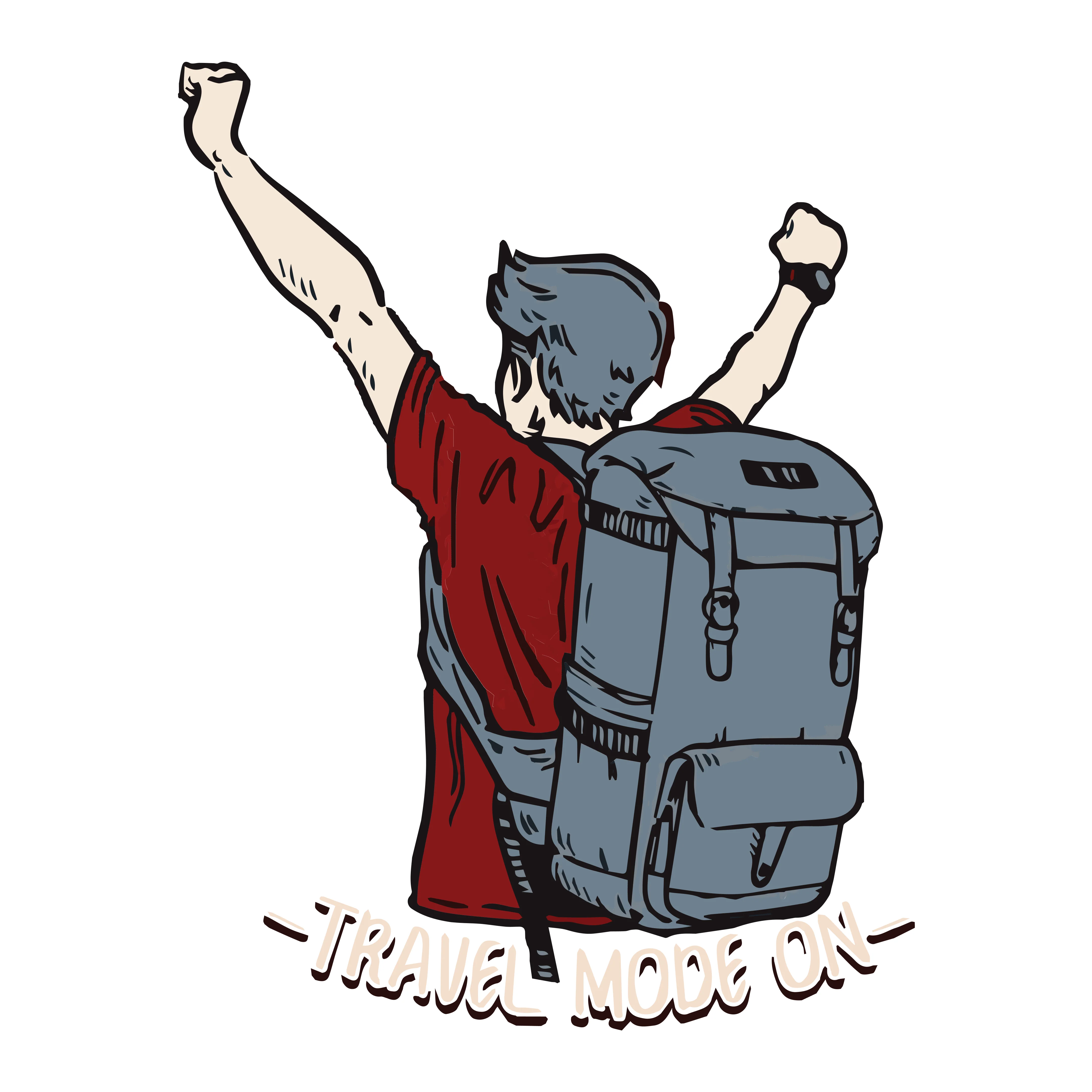 Travel Mode On Unisex Travel Half Sleeve T-Shirt - Image 2