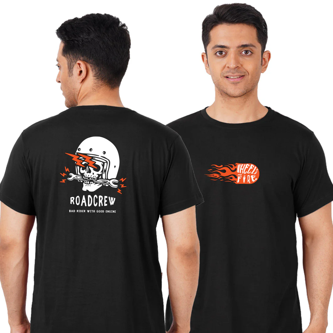 Wheels on Fire Unisex Travel Half Sleeve T-Shirt - Image 3