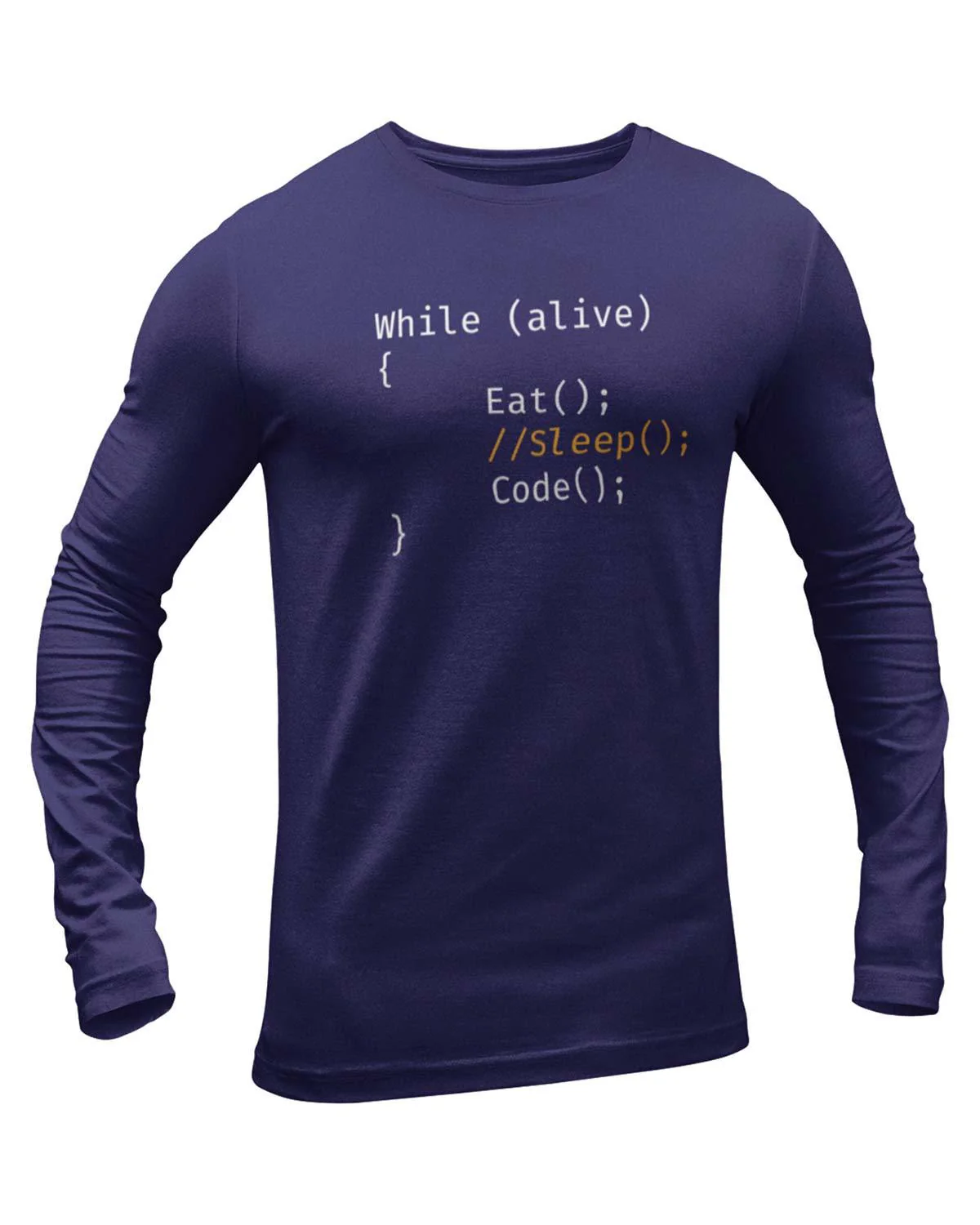 While Alive Eat Sleep Code Full Sleeve Geek T-Shirt