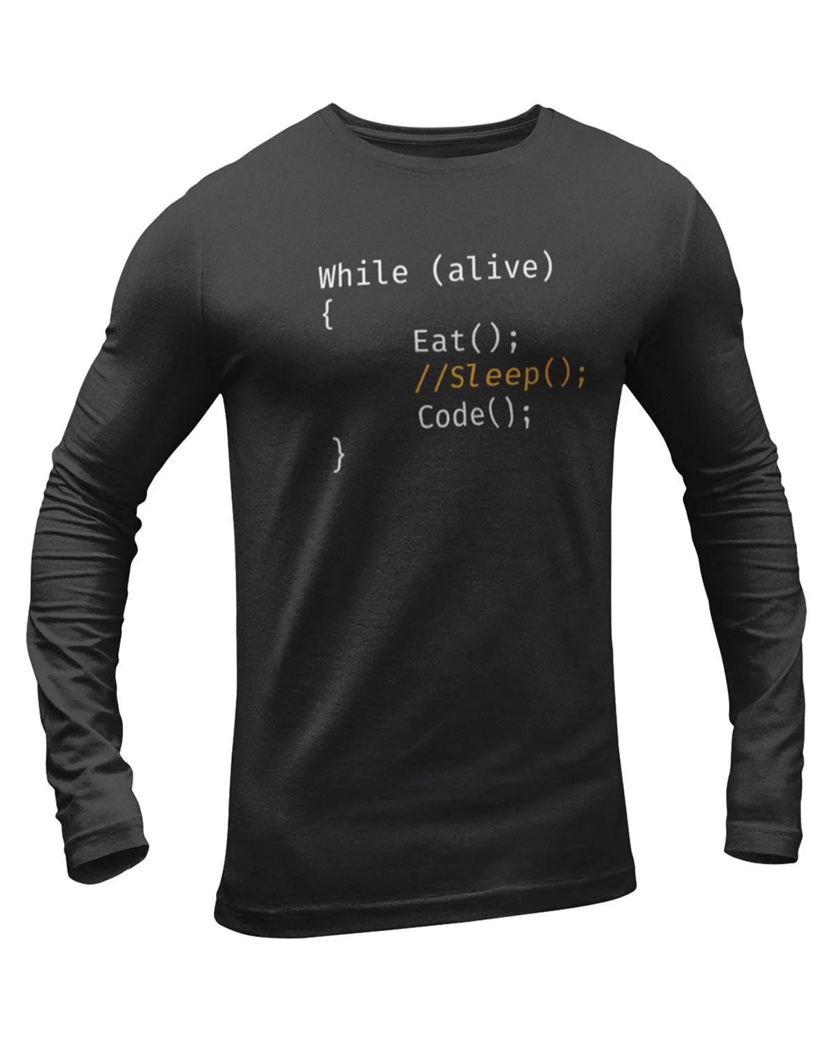 While Alive Eat Sleep Code Full Sleeve Geek T-Shirt - Image 2