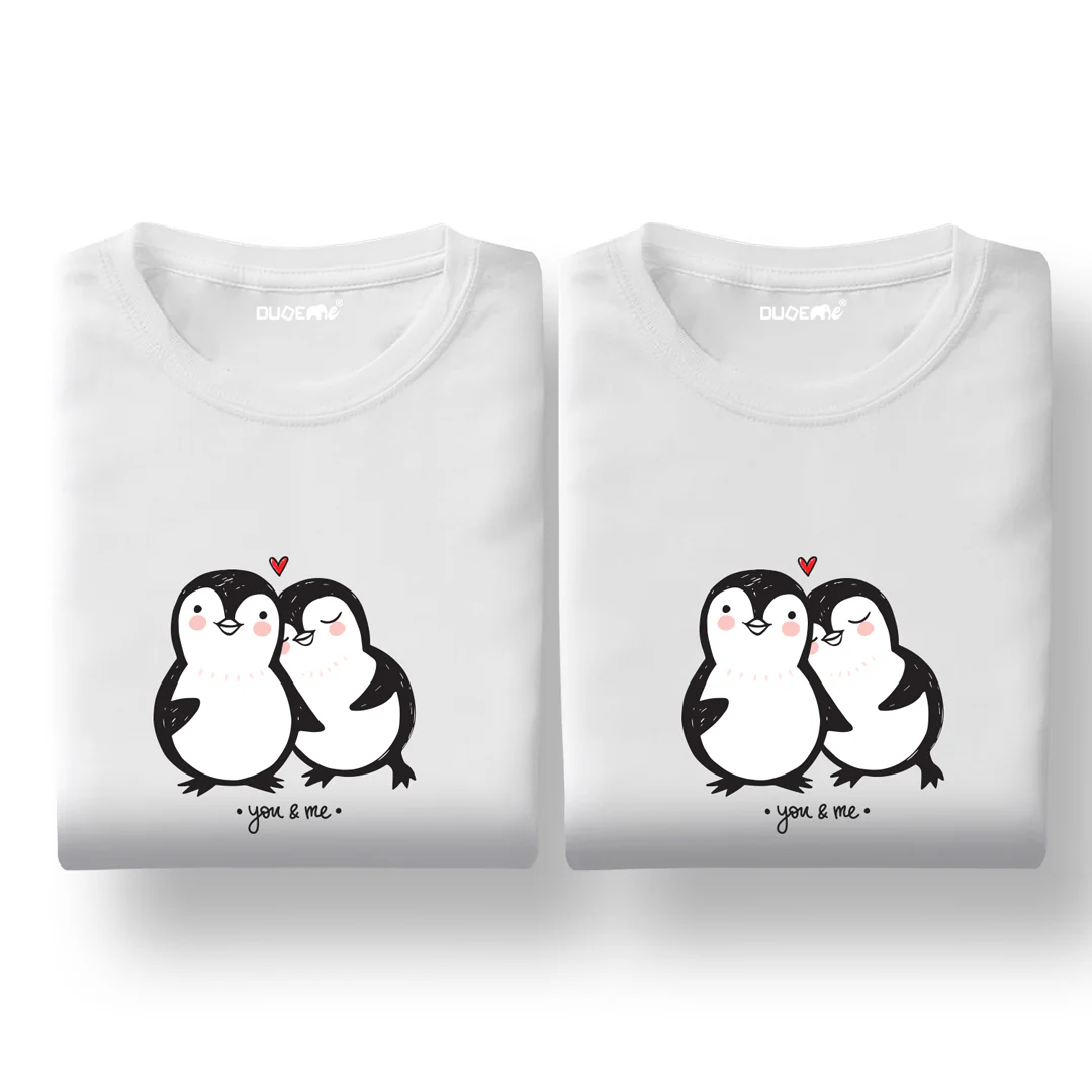 You And Me Penguin Couple T-Shirt - Image 3