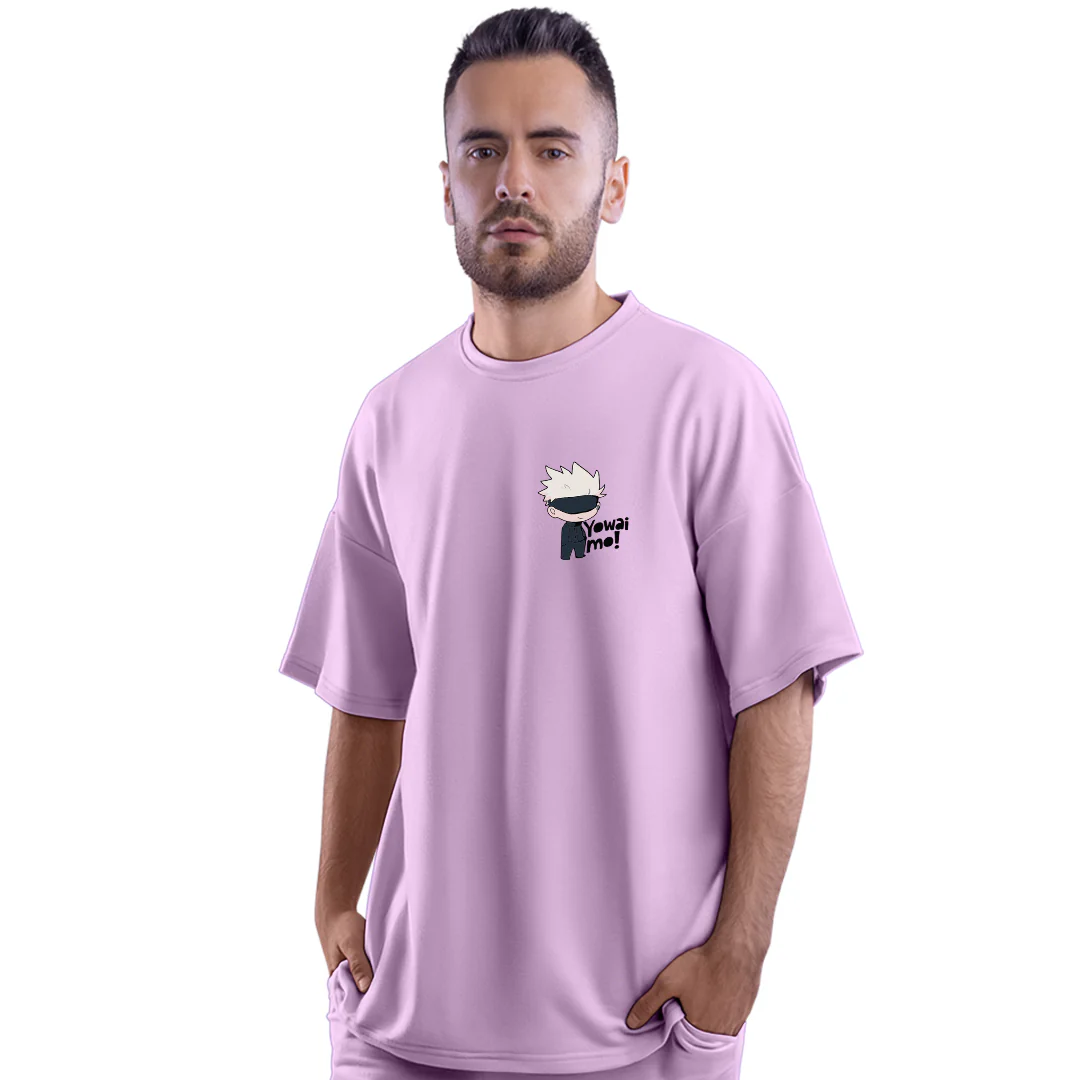 Yowai Mo Satoru Lilac Unisex Oversized T-Shirt - Image 2