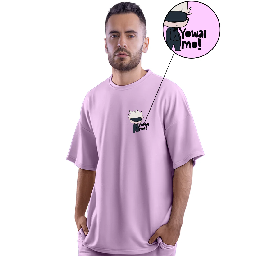 Yowai Mo Satoru Lilac Unisex Oversized T-Shirt - Image 4
